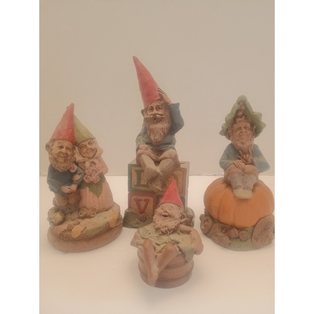 Vintage Tom Clark Gnome Lot Of 4 Eddie-Mugmon-Shinner-Twinkle(Signed) Figures
